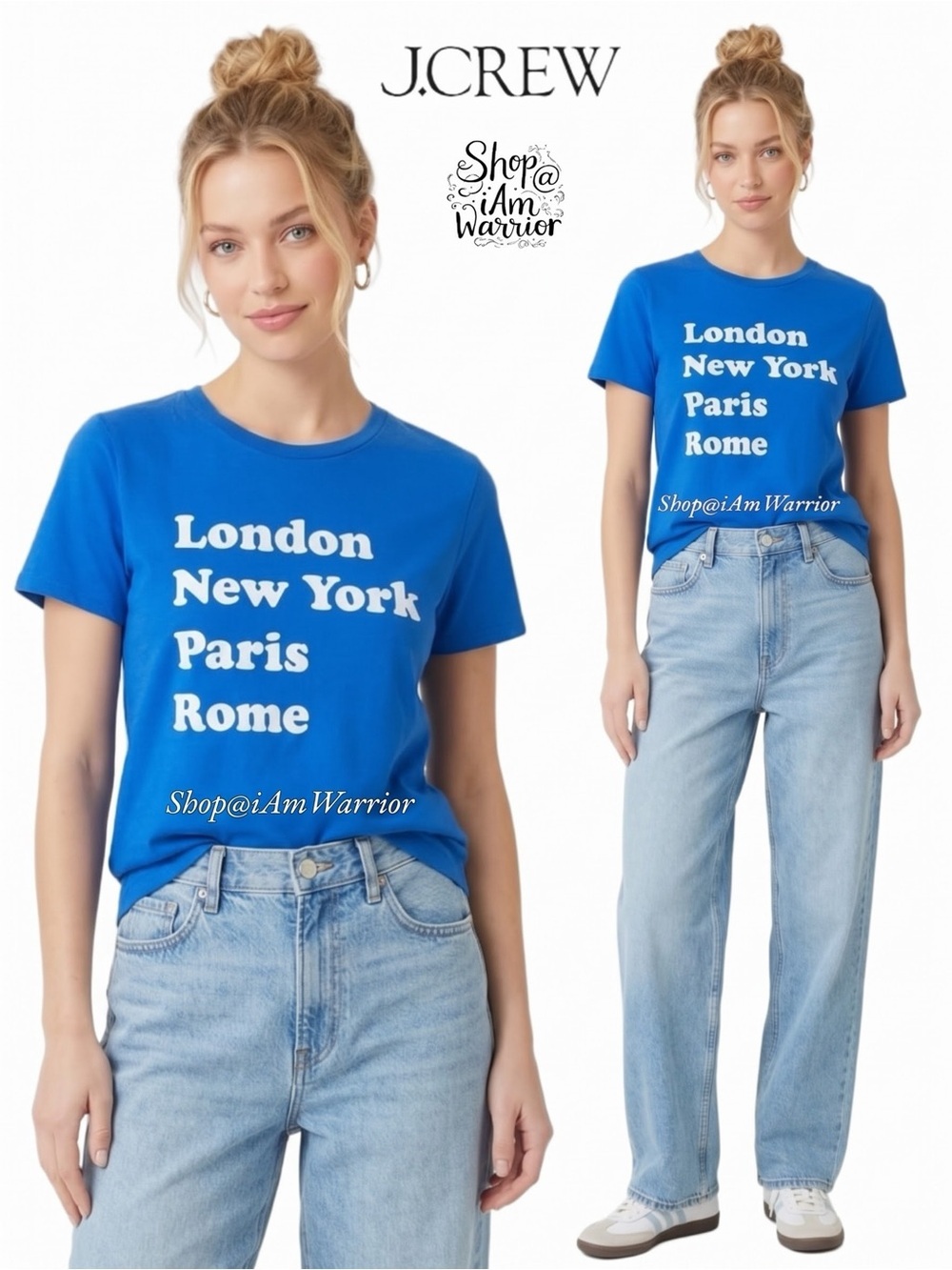 J.Crew cobalt blue cities graphic t-shirt *shop@iamwarrior